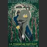 1945. Etude originale gouache pour l'affiche de La femme au portrait de Fritz Lang, version française. (Ref  110) 