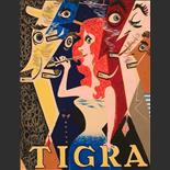 Vers 1955. Affiche originale pour les cigarettes Tigra. 22X28.5. Atelier porte de Clignancourt. Collection privée. (Ref  121)