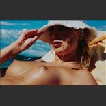 1998. Breyne dans un des lieux chers à Corbassière, la plage de la Voile Rouge à Saint-Tropez.