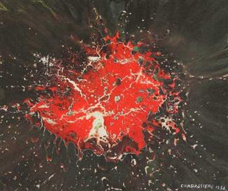1986. La toile Charlie dans l'infini, commandée par la Nasa, partit  à bord de la navette spatiale américaine en 1989, consacrant la recherche de Corbassière sur l'espace.