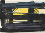 1941. A Boulogne-sur-Mer. Coucher de soleil. Gouache sur papier. 40X30. Collection de 'lartiste. 