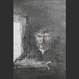 Hommage à Rembrandt, portrait à la craie noire. (Ref  600)