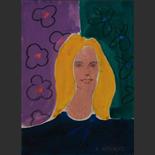 2007. Portrait de Florence, à la manière d'Andy Warhol. Huile sur toile. 40x29. Signature bas droite. Collection privée. (Ref  616)